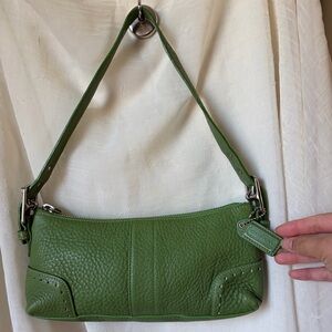 Coach Green Pebbled Leather Shoulder Bag